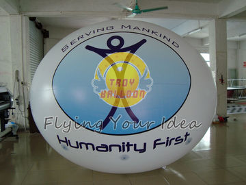 Riesiger ovaler Ballon mit Logo druckte für Sportereignisse, aufblasbare Grundballone